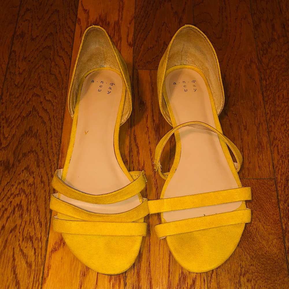 A.New.Day - Size 6.5 - Yellow - Flat Sandal